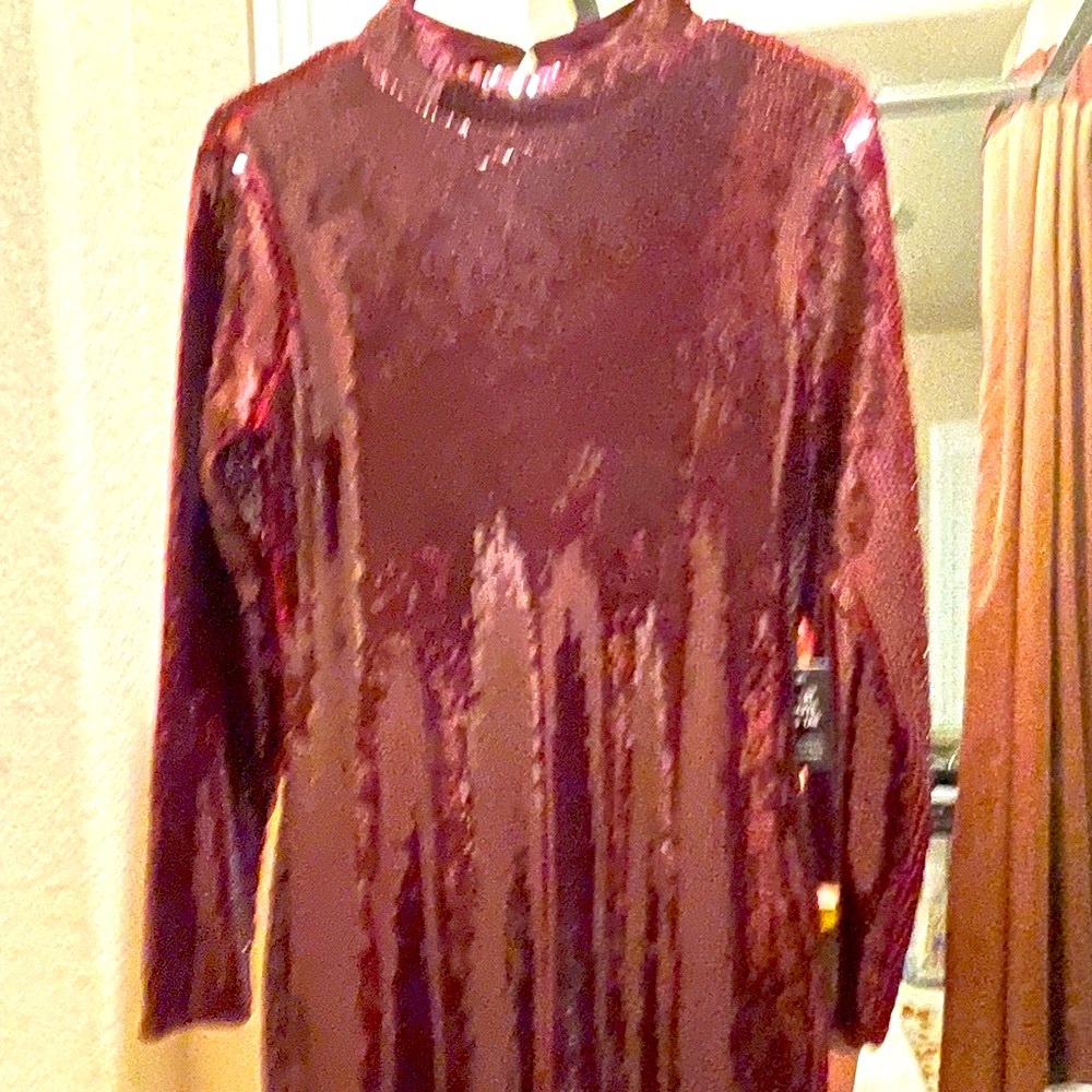 NWT Express short sequin gown. New w tags. Large.